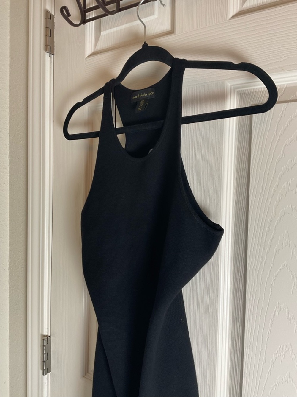 House of Harlow 1960 Black Ribbed Knit Halter Midi Dress Open Back Size M - Picture 4 of 9